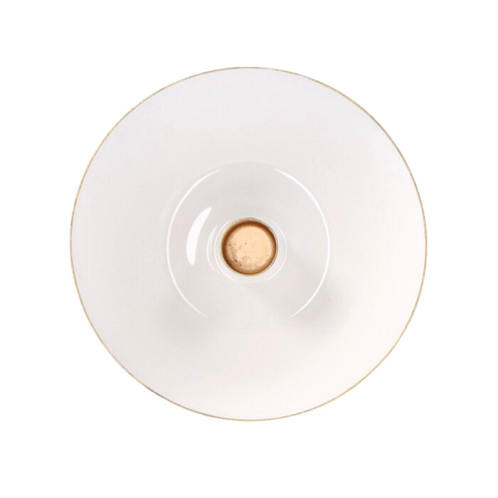 Kandelaar madras schaal wit 14 cm metaal - Afbeelding 4