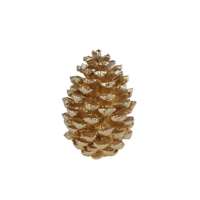 Sculptuur Pine Cone goud polystone 21x21x29cm