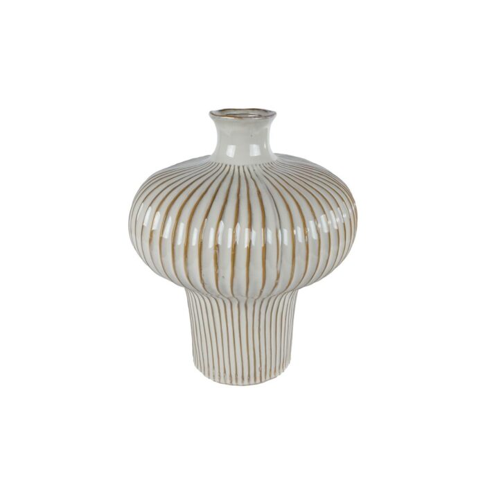 Vaas Jodie L wit/bruin aardew 31x31x35