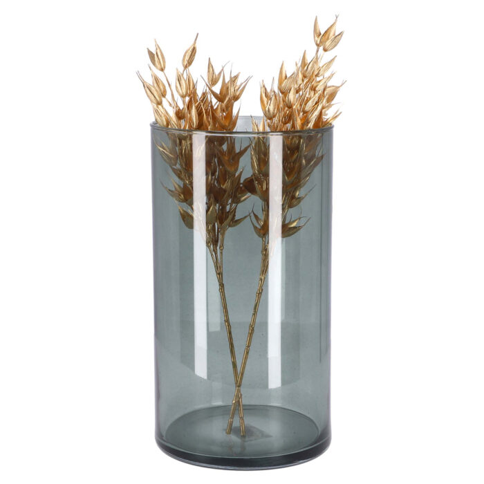 Vaas Levi cylinder dark grey transp. H30 D16 - Afbeelding 2