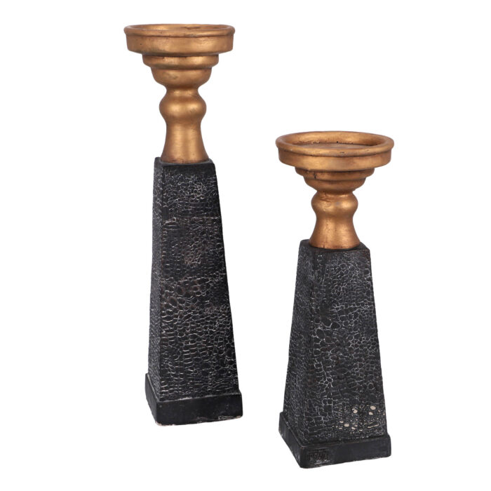 PTMD kandelaar Laya goud-zwart 34 cm - Afbeelding 4