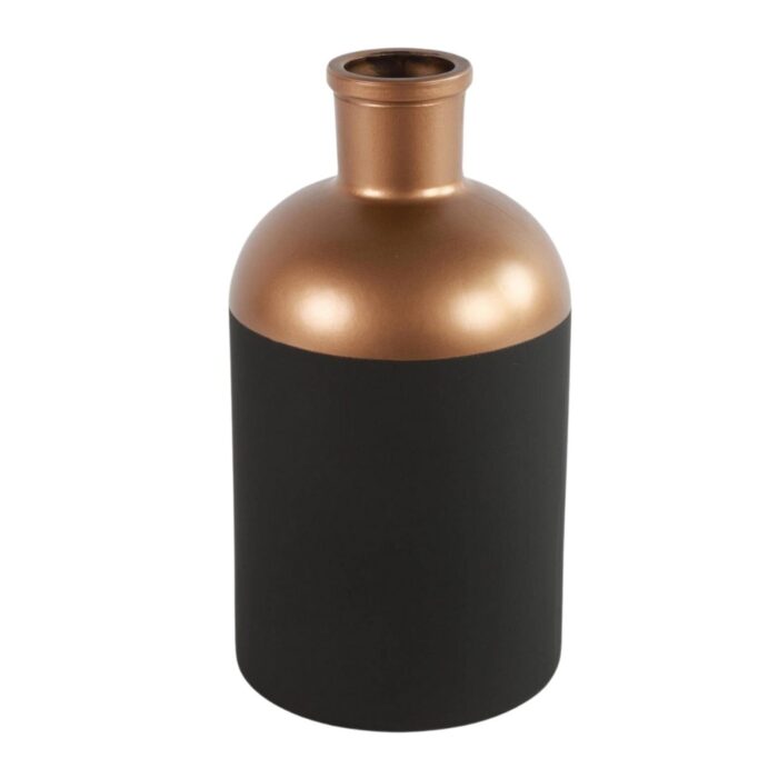 Countryfield fles vaas Madelon S zwart/koper 26 cm
