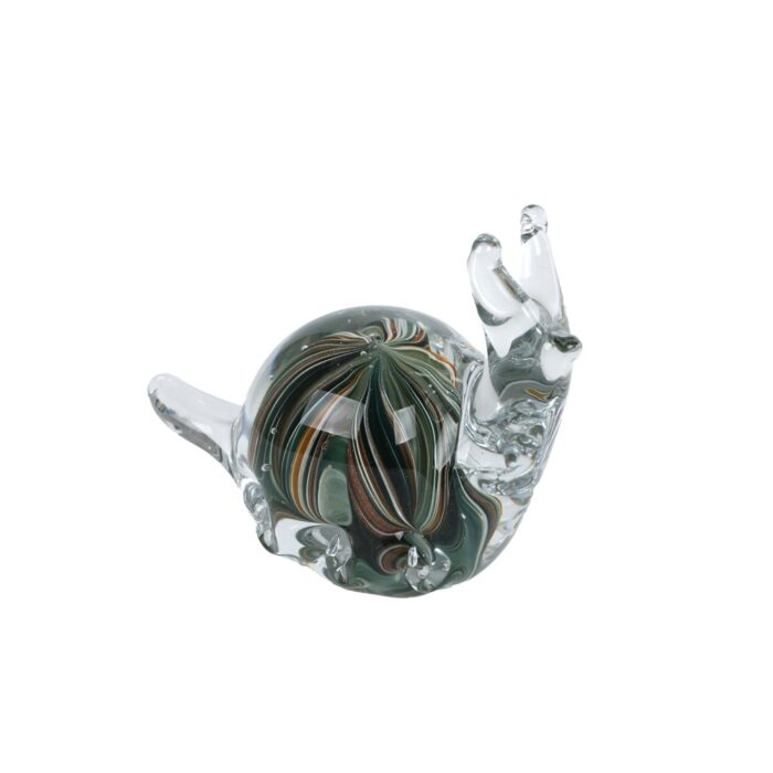Sculptuur Snail bruin/groen glas 12