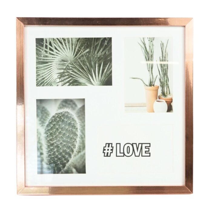 Fotolijst 4 fotos koperkleurig 10 x 15 cm