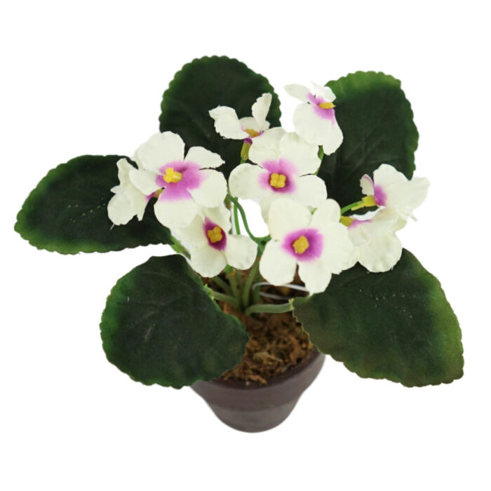 Kunstplant in pot Kaaps viooltje 16 cm 4 assorti - Afbeelding 3