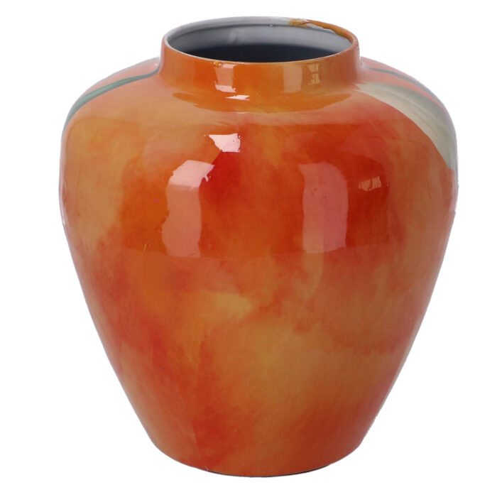 Vaas Tulp oranje metaal 20x20x22cm - Afbeelding 2