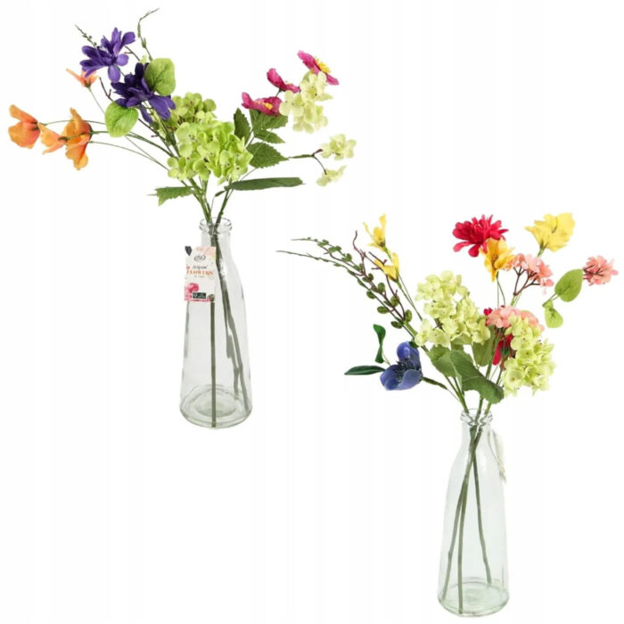 Kunstbloemen in vaas 55 cm 2 assorti - Afbeelding 2