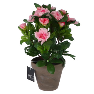 Kunstplant azalea roze in pot - Afbeelding 2
