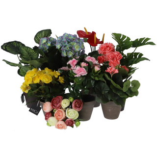 Kunstplant azalea roze in pot - Afbeelding 5