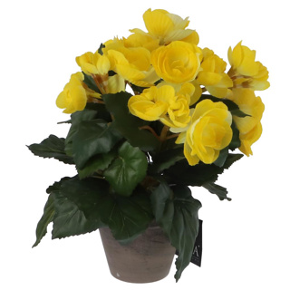 Kunstplant begonia geel in pot - Afbeelding 3