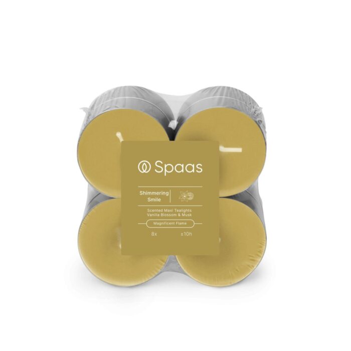 Spaas Maxi geurtheelichten blokverpakking x8  10u - Shimmering Smile