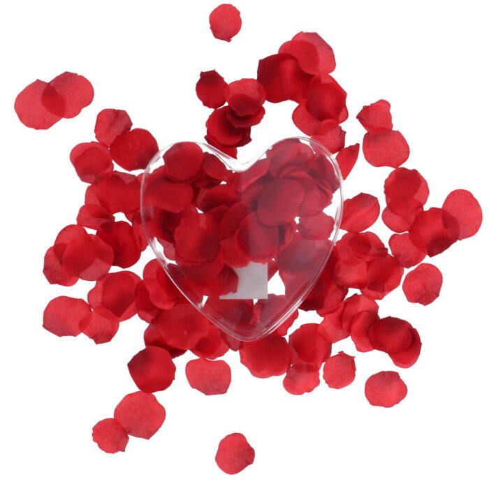 Rozenblaadjes rood in giftbox hart - Afbeelding 2