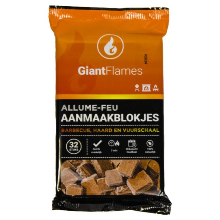 Giant flames bruine aanmaakblokjes fsc a 32 st