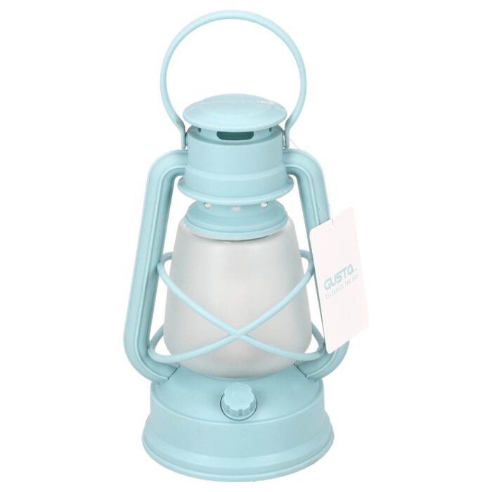 Gusta led lantaarn op batterij lichtblauw 28 cm