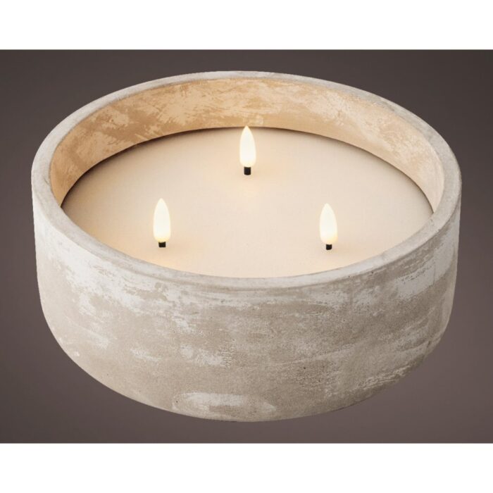 Led kaars beton buiten dia 20 cm x hoogte 8cm