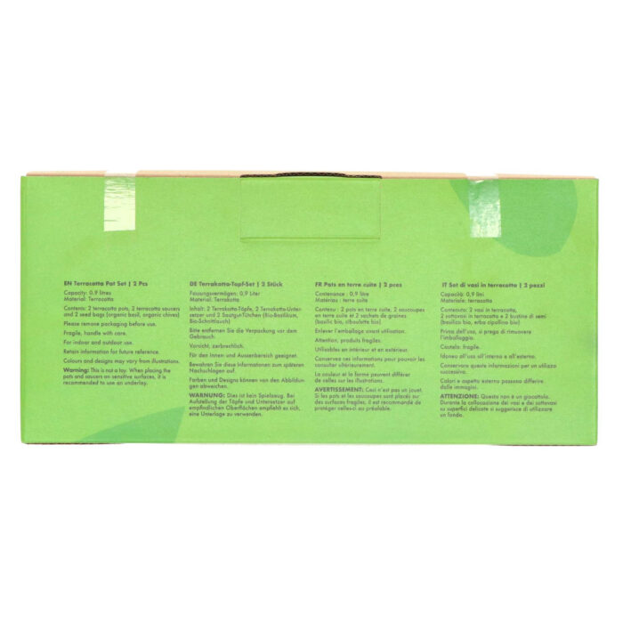 Terracotta potten met bieslook en basilicum zaden 13,5 cm - Afbeelding 2