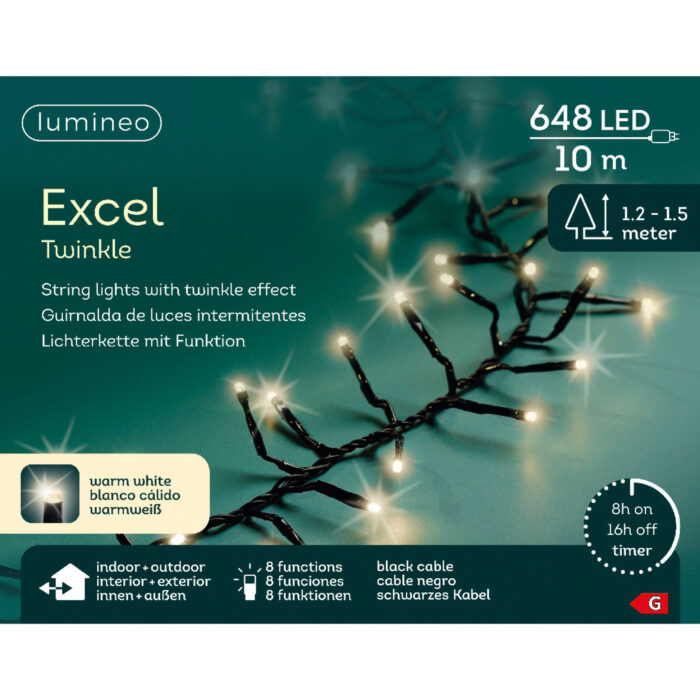 LED excellent lights pvc 8 functie twinkel effect  buitenL.1000cm - Afbeelding 6