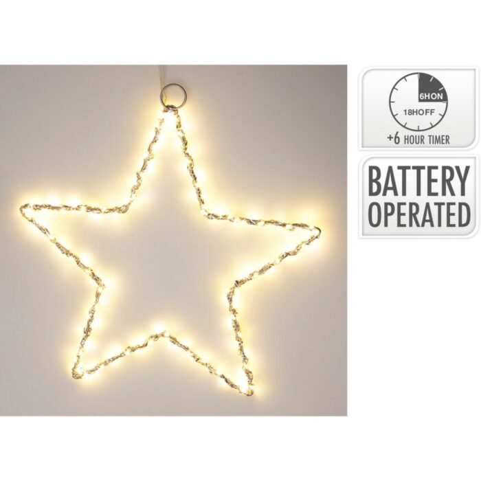 Ster 30Cm Met Led Zilver