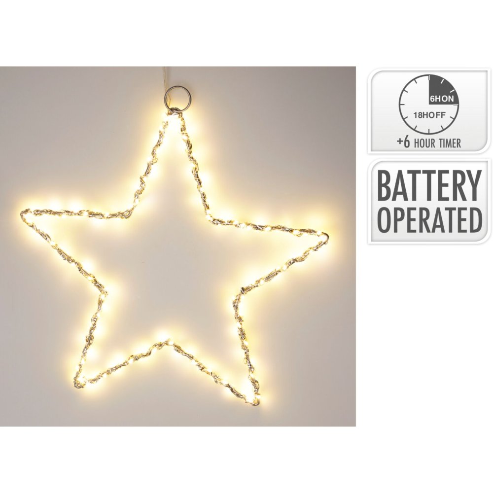 Ster 30Cm Met Led Zilver