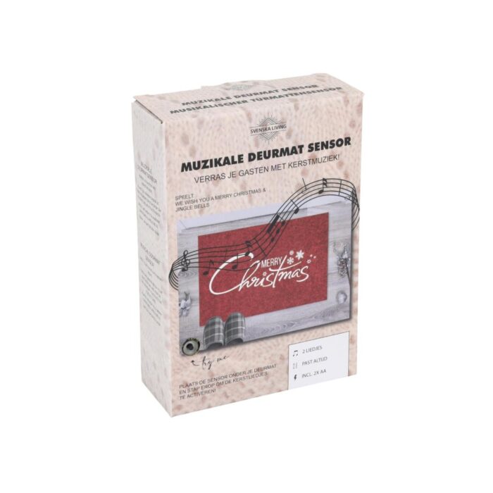 Deurmat onderlegger kerstmuziek 35x25cm incl 2xAA try me