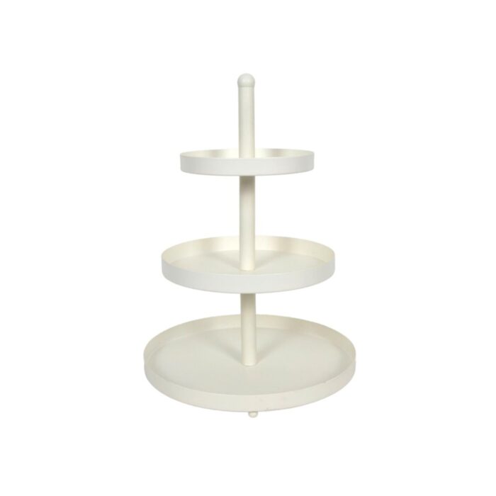 Etagere 3-laags metaal wit Ø25x35cm fcb