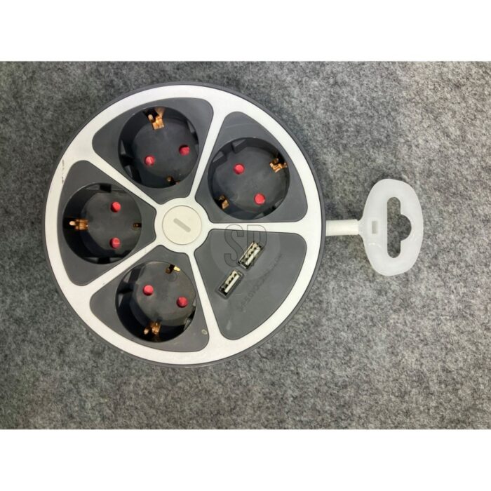 Stekkerdoos Rond 4 Weg Grijs