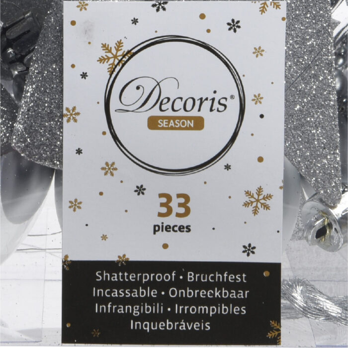 Kerstballen polystyreen shiny, matt, glitter mix dia8cm - Afbeelding 3