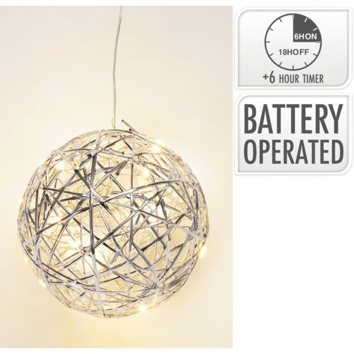 Bal 15Cm Met Led Zilver