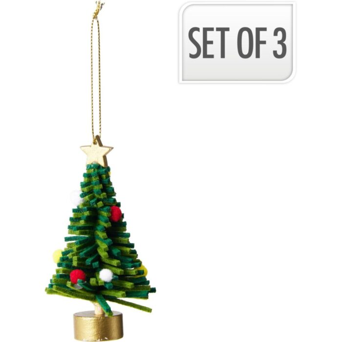 Kerstboom Vilt 10Cm Set3