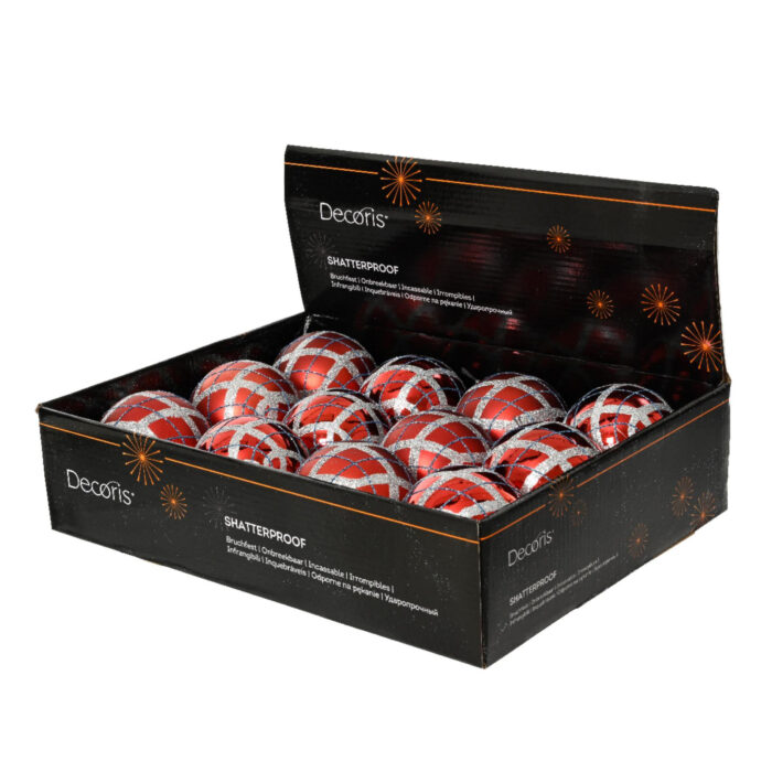 Kerstbal pp 2col assdia8cm - Afbeelding 2