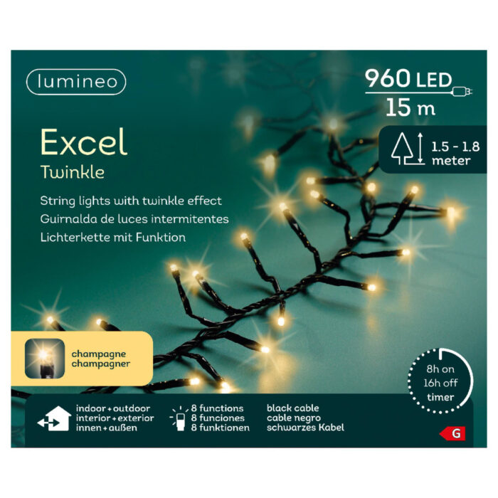 LED excellent lights pvc 8 functie twinkel effect  buitenL.1500cm - Afbeelding 6