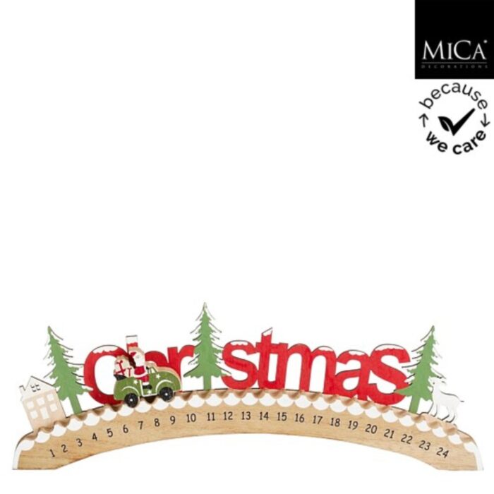 Adventskalender christmas rood groen FSC 100% - l39xb1xh14cm