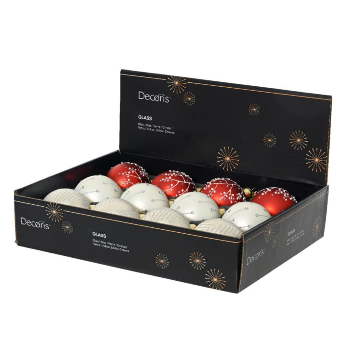 Kerstballen glas 3col assdia8cm - Afbeelding 2