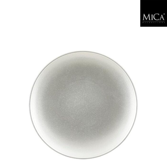 Mila decoratie bord recycled plastic zilver  h1