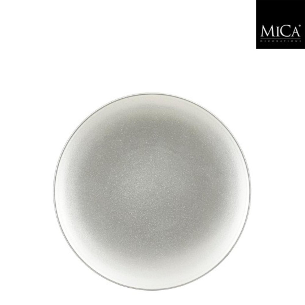 Mila decoratie bord recycled plastic zilver  h1