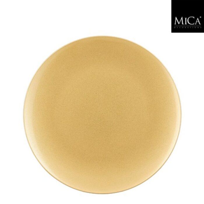 Mila decoratie bord recycled plastic goud - h2x d33cm