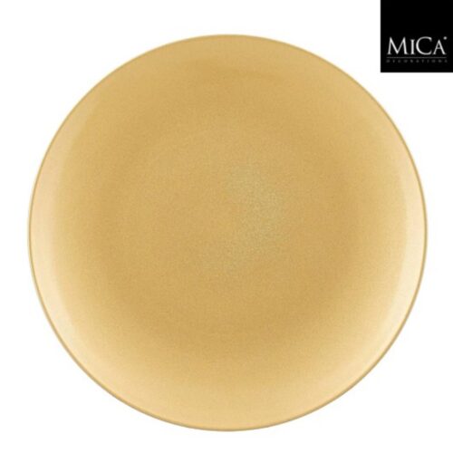 Mila decoratie bord recycled plastic goud h2xd40cm