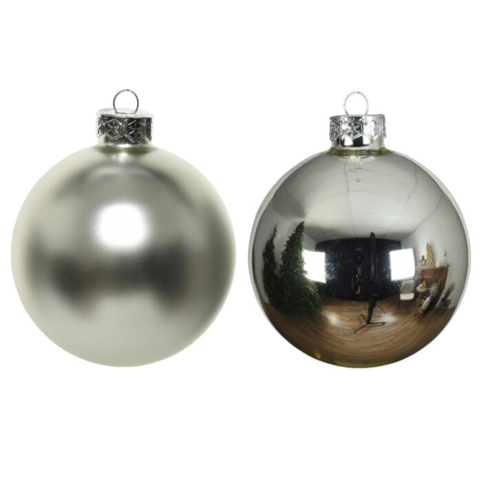Kerstballen glas shiny,matt mixdia8cm - Afbeelding 2