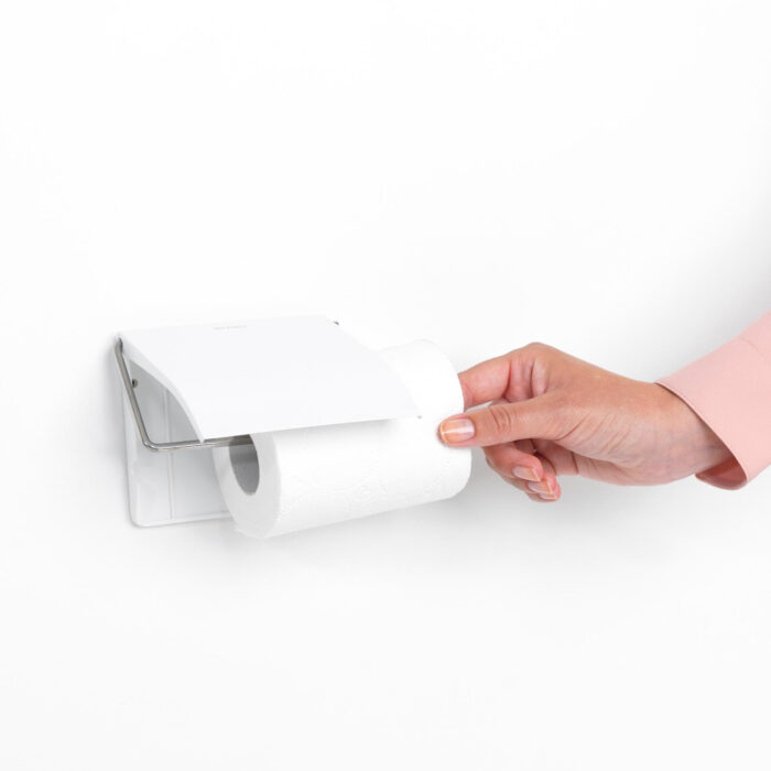 Brabantia ReNew Toiletrolhouder met klep - White - Afbeelding 3