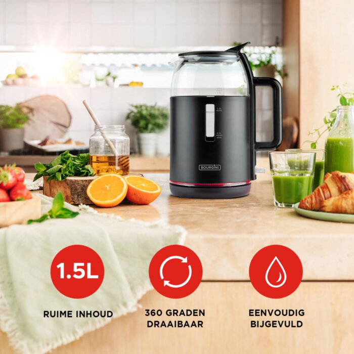 Bourgini waterkoker 1,5l - Afbeelding 2