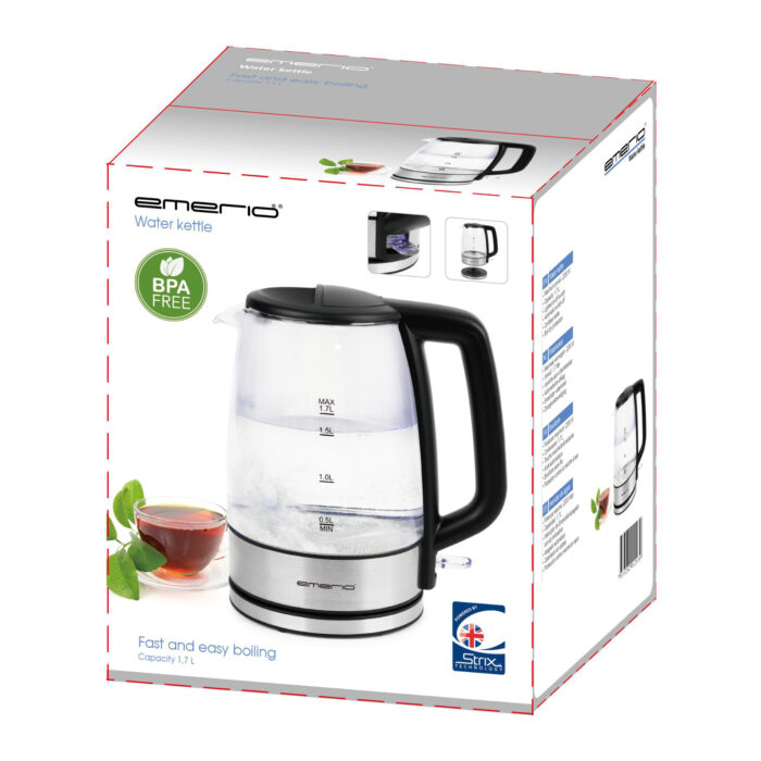 Emerio waterkoker 1,7l glas wk-130126 - Afbeelding 2
