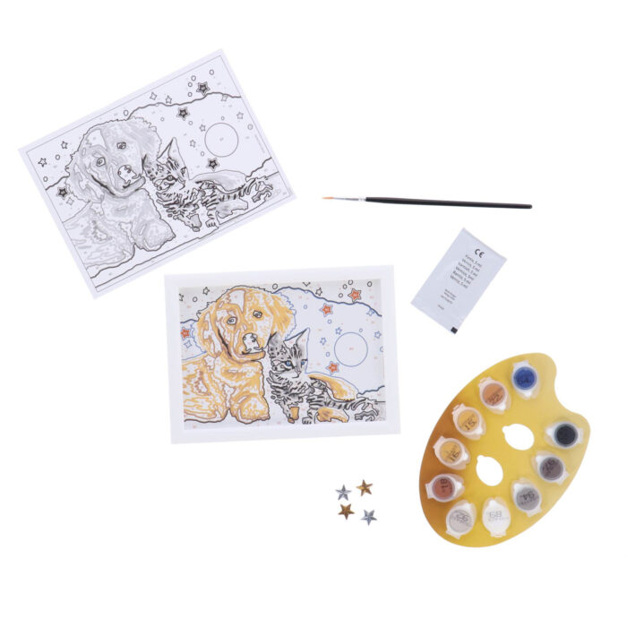 Ravensburger Creart Schilderen op nummer hond en  poes glitter - Afbeelding 3