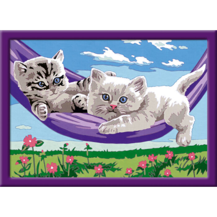 Ravensburger Creart schilderen op nummer kittens in hangmat - Afbeelding 2