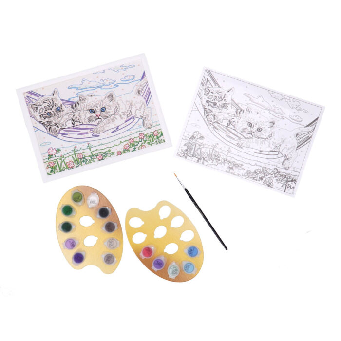 Ravensburger Creart schilderen op nummer kittens in hangmat - Afbeelding 3