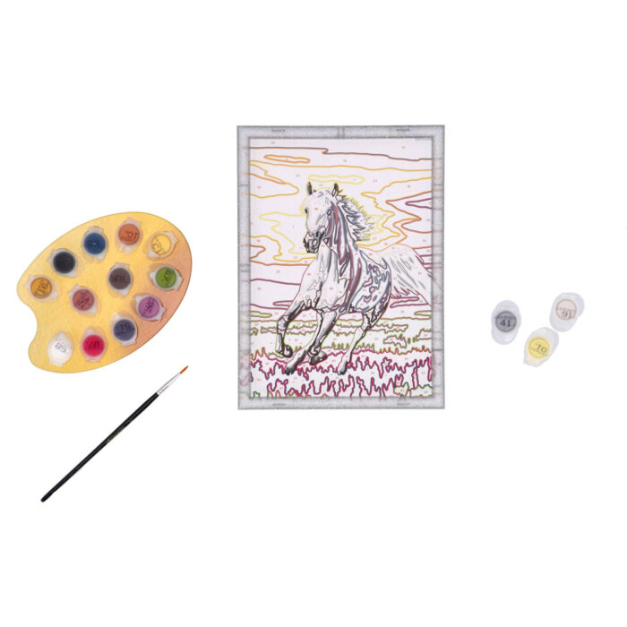 Ravensburger Creart schilderen op nummer paard   bij zonsondergang - Afbeelding 4