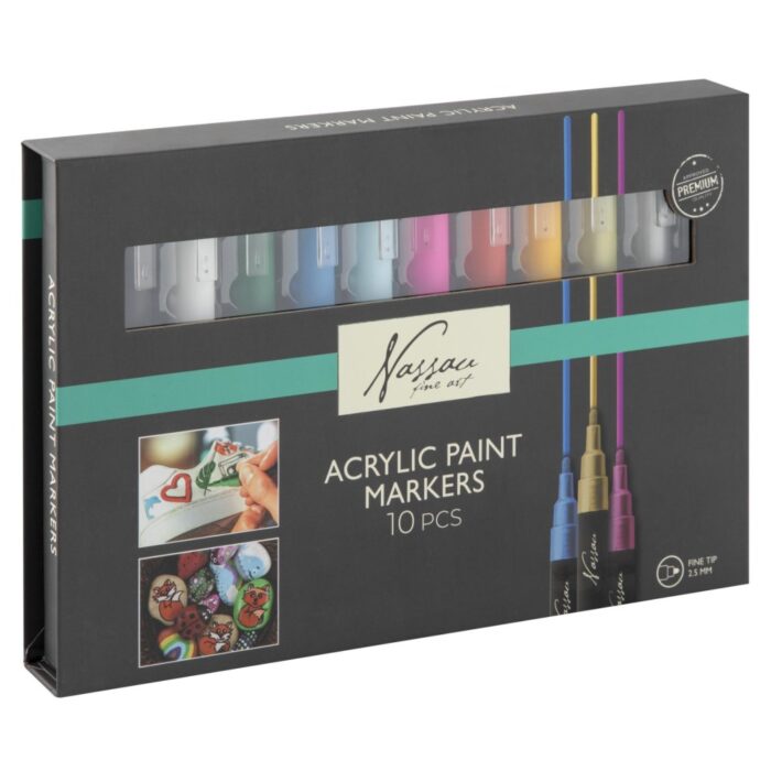 Stiften acrylic markers 10 stuks 25x15x2 cm