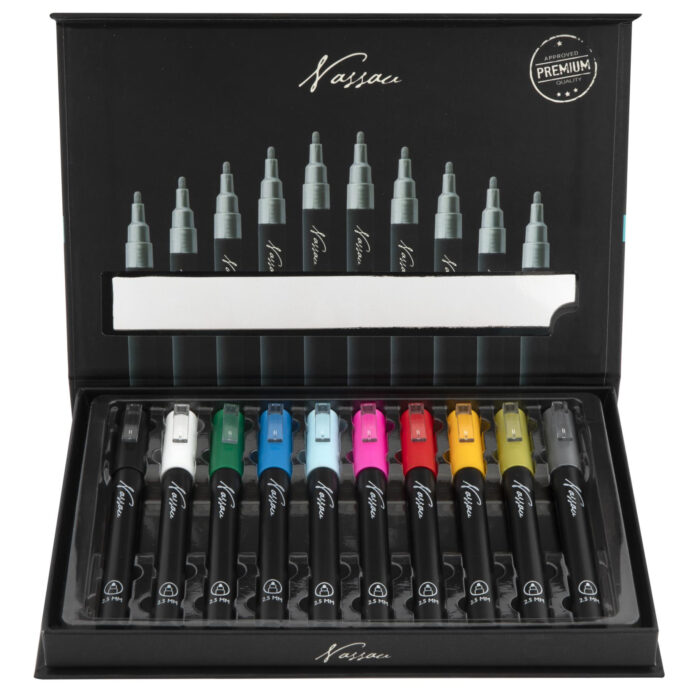 Stiften acrylic markers 10 stuks 25x15x2 cm - Afbeelding 2