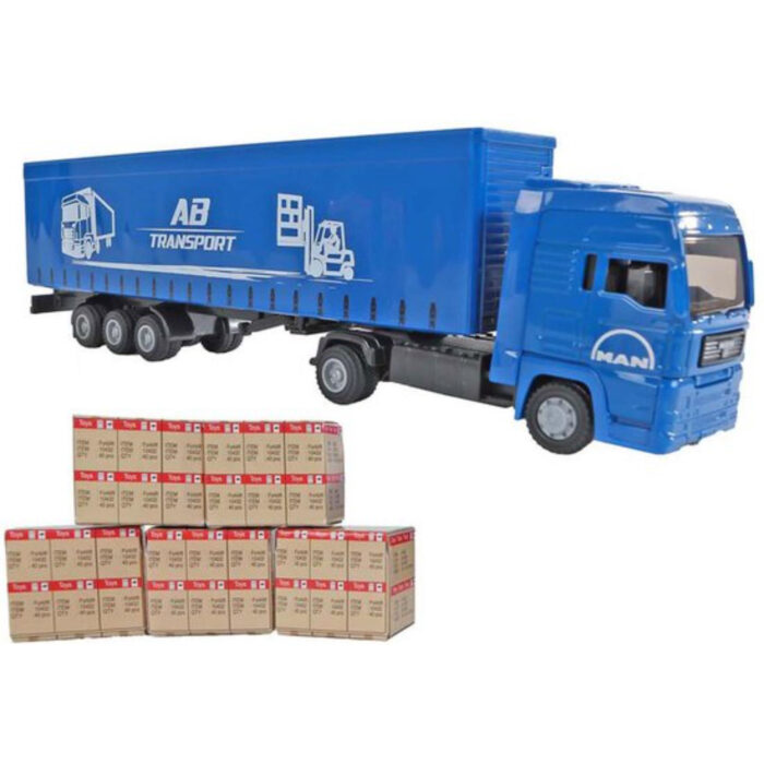 Kids Globe Man vrachtwagen met oplegger 30cm - Afbeelding 3