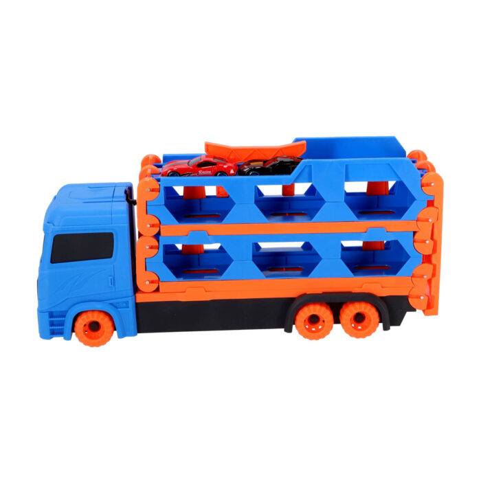 Pop-up auto transporter met 2 metal auto's - Afbeelding 3