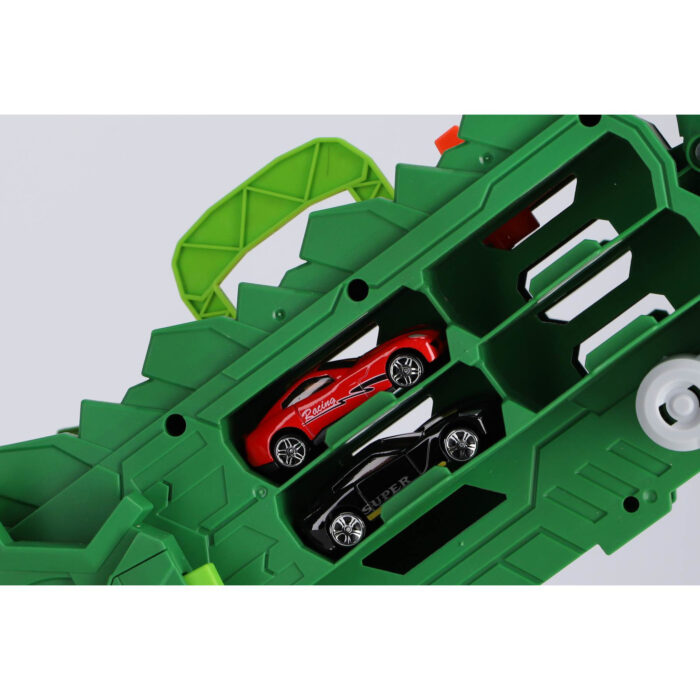 Transporter carrycase dino met 2 diecast auto's - Afbeelding 4